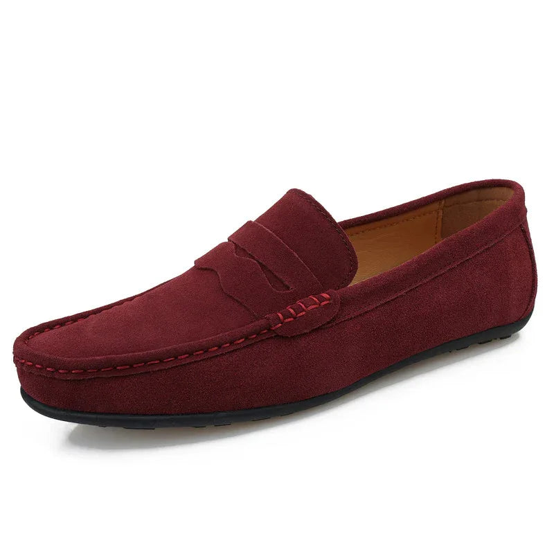 Mocassins unis pour hommes Chaussures plates décontractées en daim style britannique