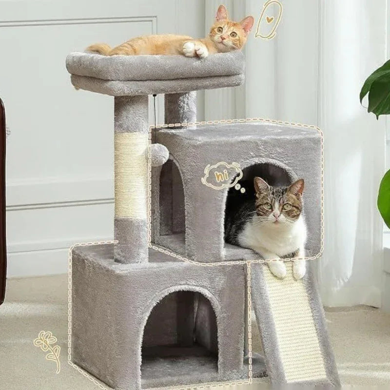Jouet créatif pour animaux de compagnie : arbre à chat en sisal avec niche