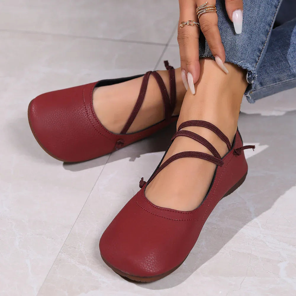 Chaussures plates à bout carré Fashion, mocassins peu profonds à enfiler, chaussures décontractées et confortables