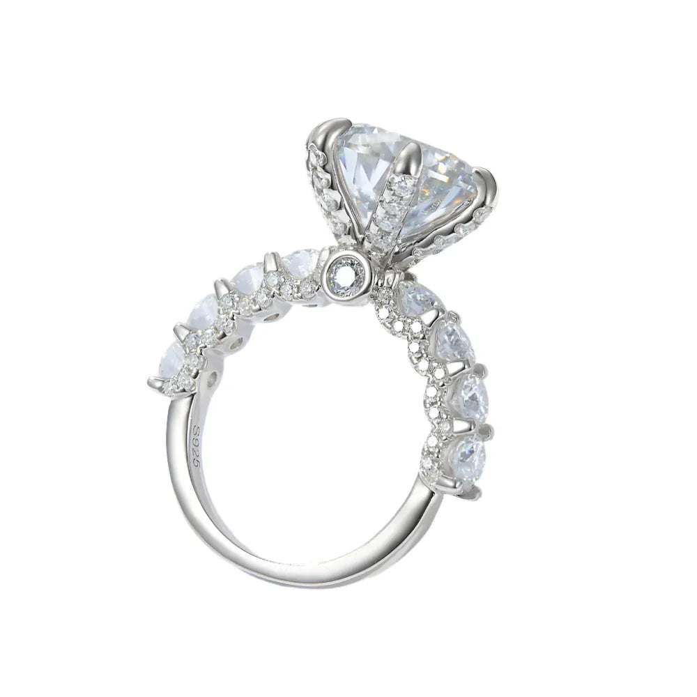 Bague de luxe pour femme avec moissanite taille 5 carats