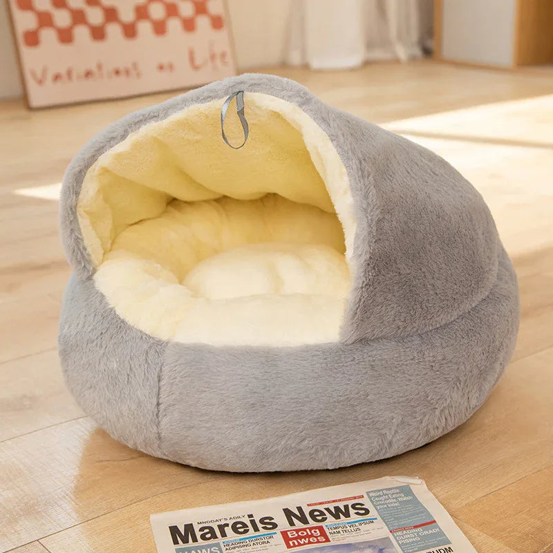 Niche universelle pour animaux de compagnie pour toutes les saisons, Nid de couchage pour chat, Niche semi-fermée pour chien