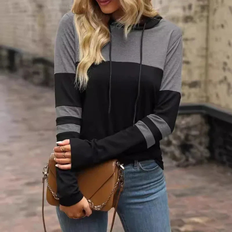 Sweat à capuche doux et confortable surpiqué pour femme