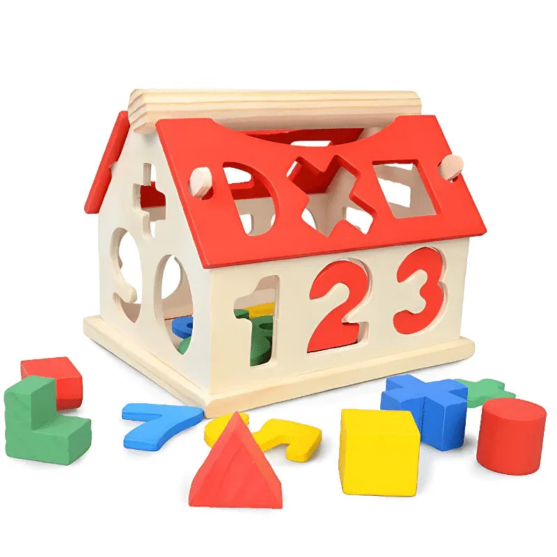 Jouet Éducatif en Bois Mignon pour Enfants Maisonnette d'Apprentissage Précoce