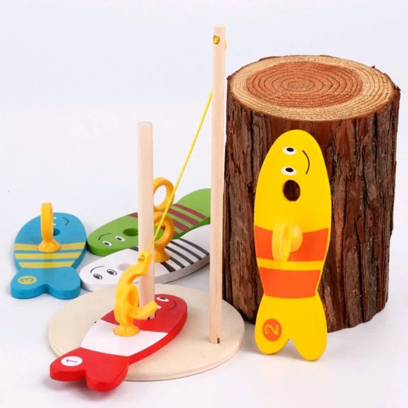 Jouets de pêche créatifs éducatifs pour enfants en bois pour bébés de 0 à 4 ans, enseignement précoce