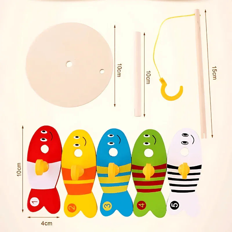 Jouets de pêche créatifs éducatifs pour enfants en bois pour bébés de 0 à 4 ans, enseignement précoce