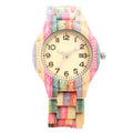 Montre unisexe colorée en bambou