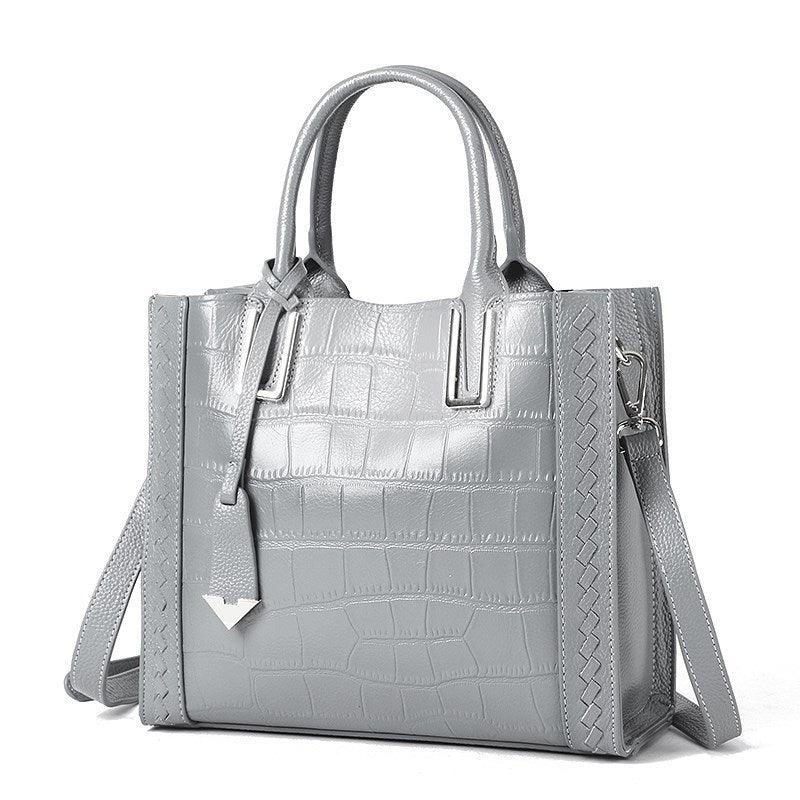 Krokodilmuster-Lederhandtasche für Damen