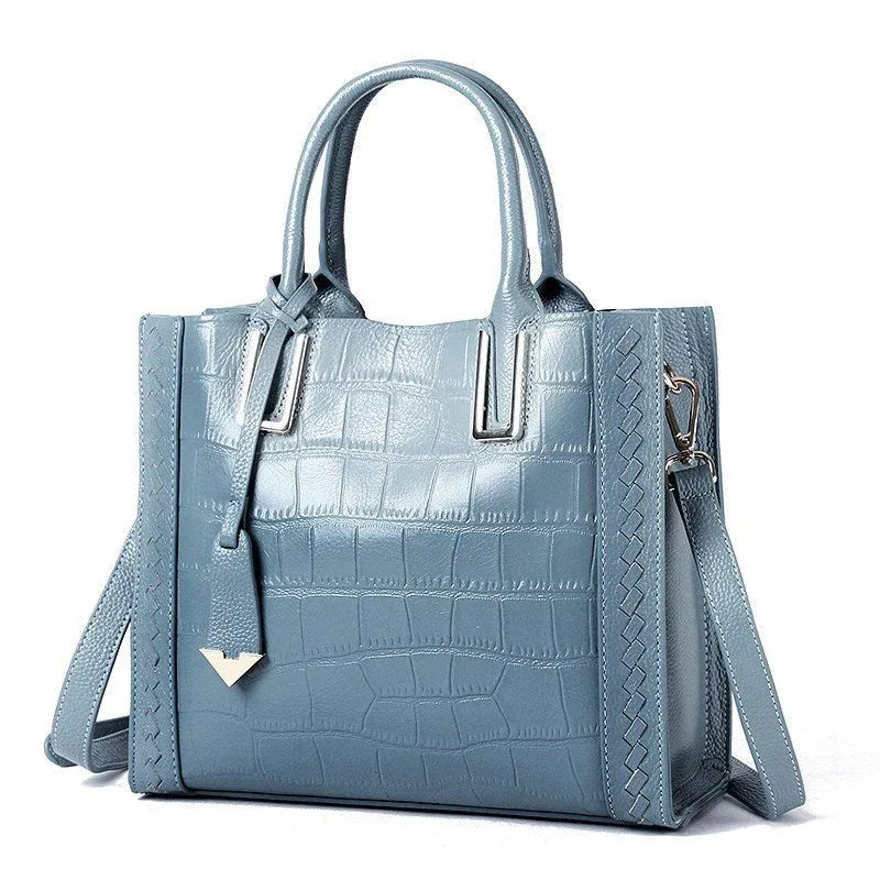 Krokodilmuster-Lederhandtasche für Damen