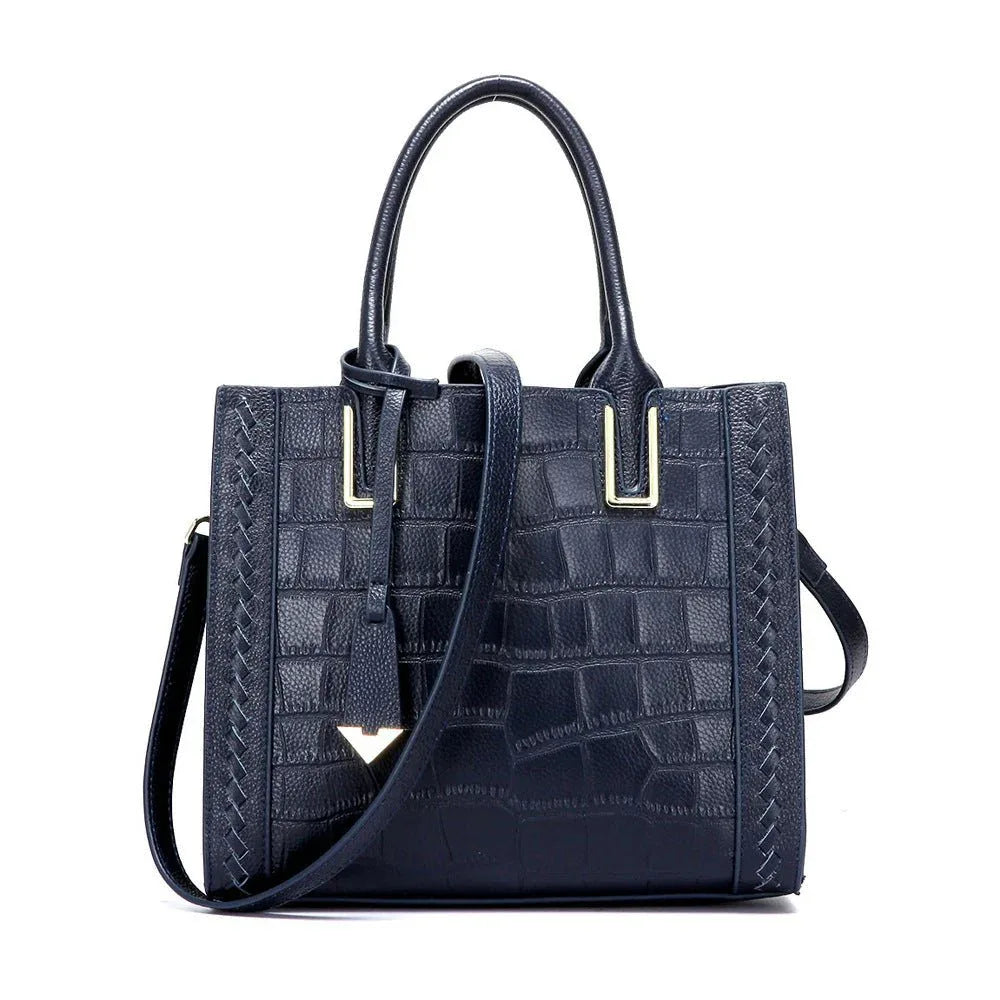 Krokodilmuster-Lederhandtasche für Damen