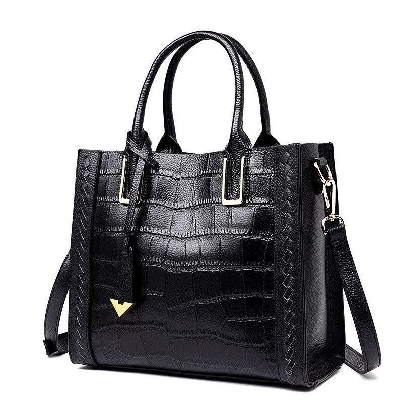 Krokodilmuster-Lederhandtasche für Damen