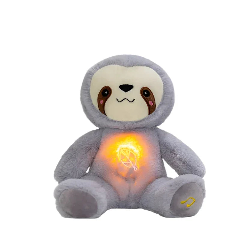 Peluche paresseux lumineuse et respirante, douce et apaisante