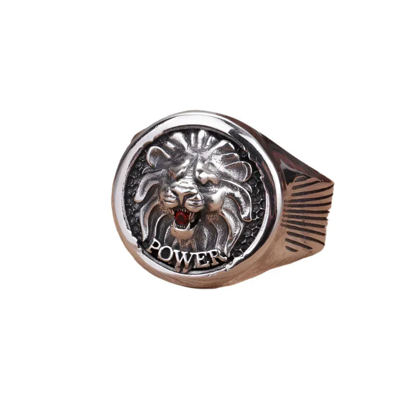 Bague Rétro Vintage Argentée Lion