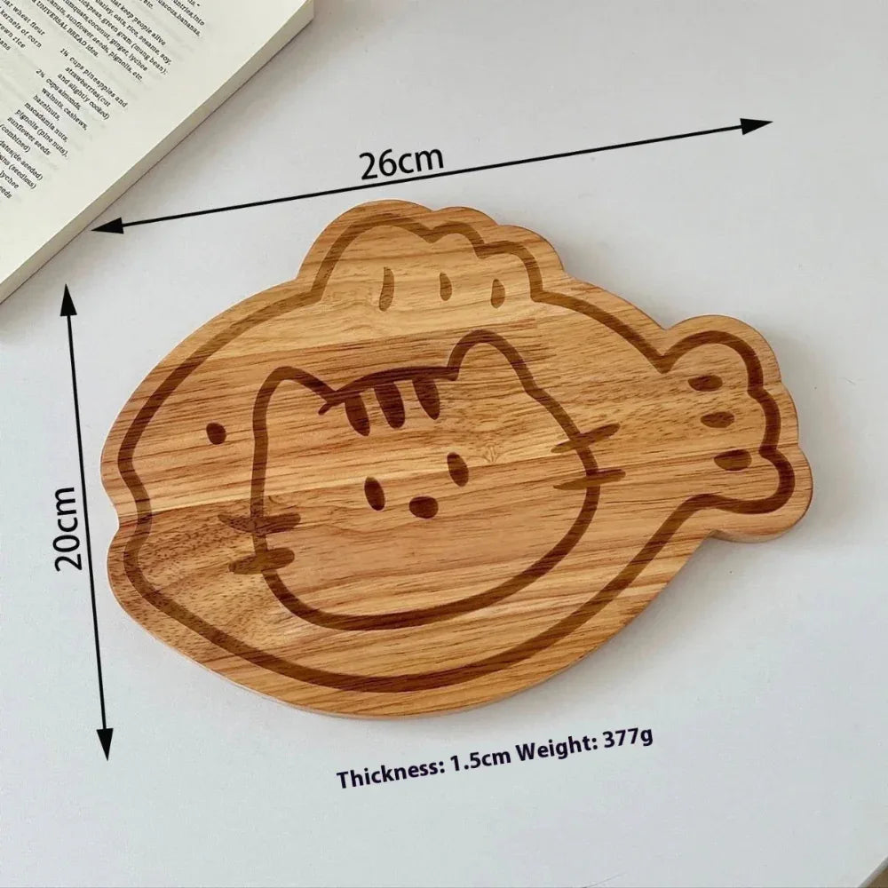 Planche à découper de cuisine en bois avec plateau pivotant intégré