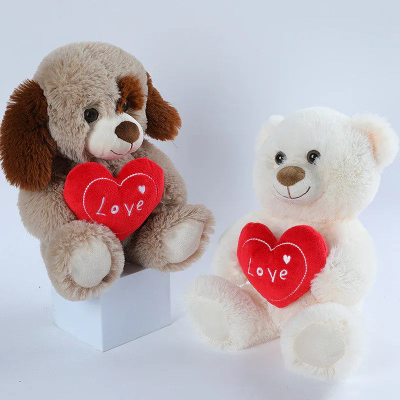 Mignon ours en peluche chiot en peluche avec cœur