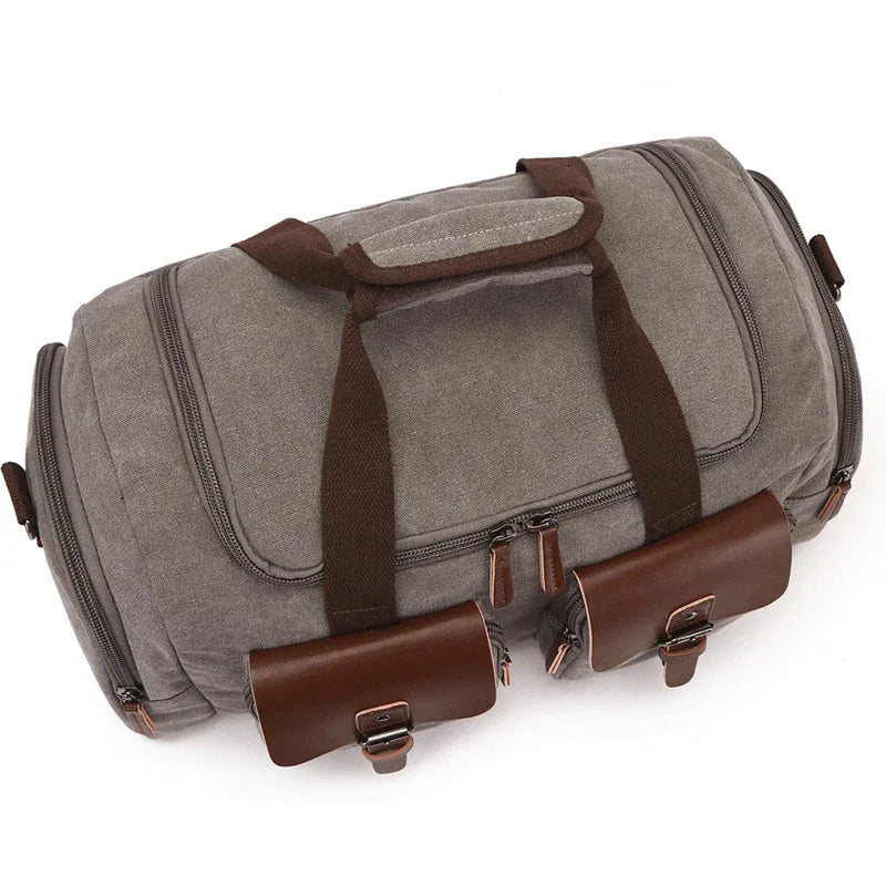 Sac à bandoulière unisexe de voyage en toile rétro