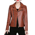 Veste polyvalente courte en similicuir pour femme