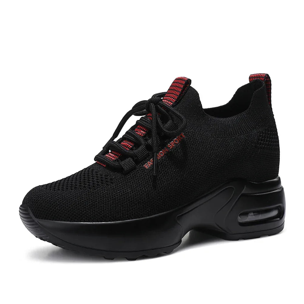 Baskets Flyknit Rehaussantes d'Été pour Femmes Chaussures Décontractées en Maille