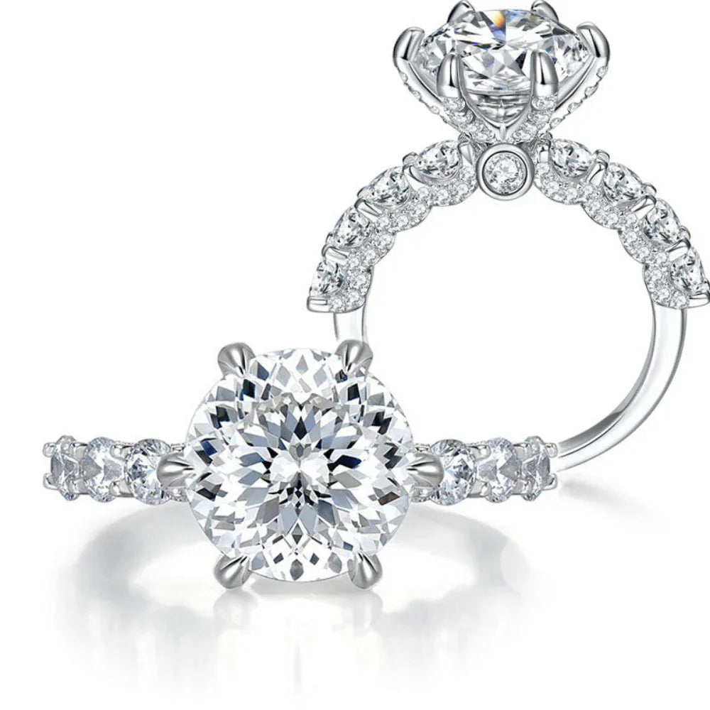 Bague de luxe pour femme avec moissanite taille 5 carats