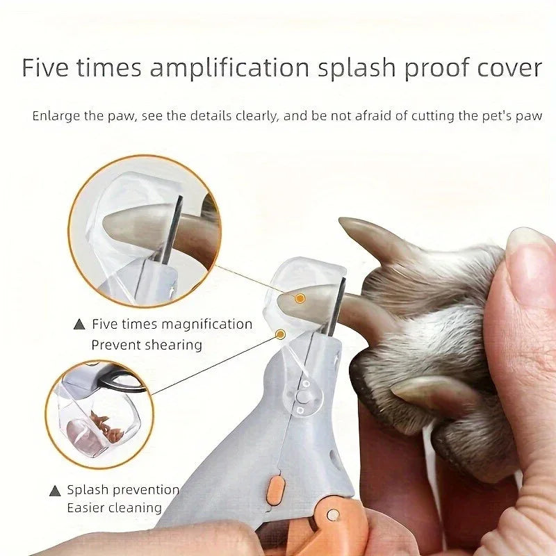 Coupe-ongles lumineux pour animaux de compagnie, avec loupe, adapté à la coupe des griffes et des pattes des chats et des chiens