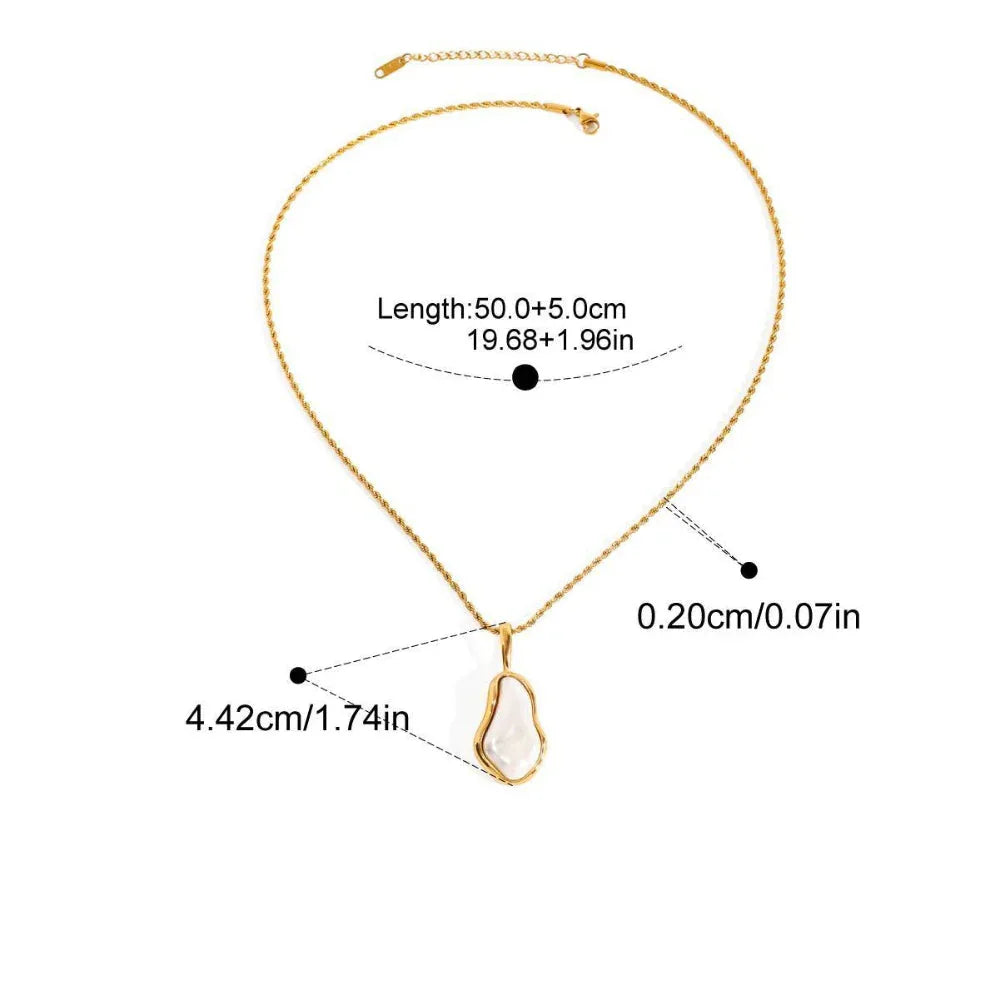 Collier de perles en acier inoxydable pour femme