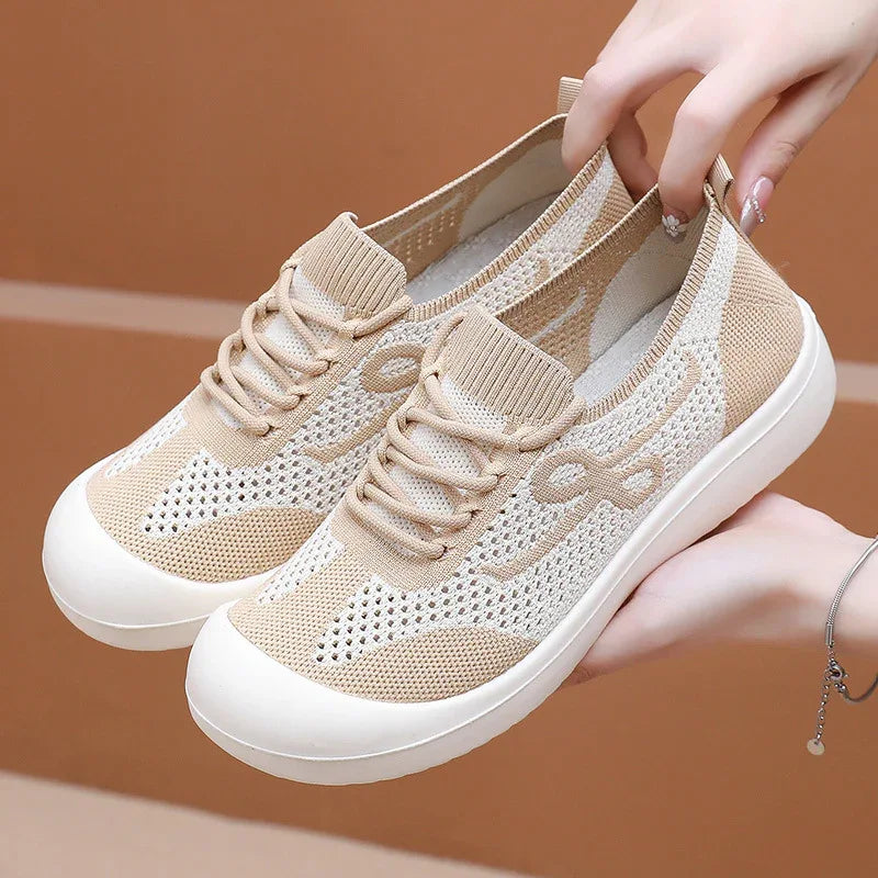Damen Retro Sneakers Plateau Bequeme Soft Bottom Sportschuhe für Frauen