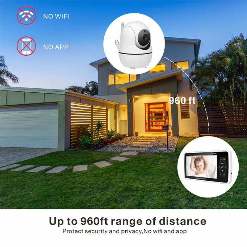 Babyphone HD Vision Nocturne Caméra Wifi Sans Fil Pour La Surveillance Et La Sécurité