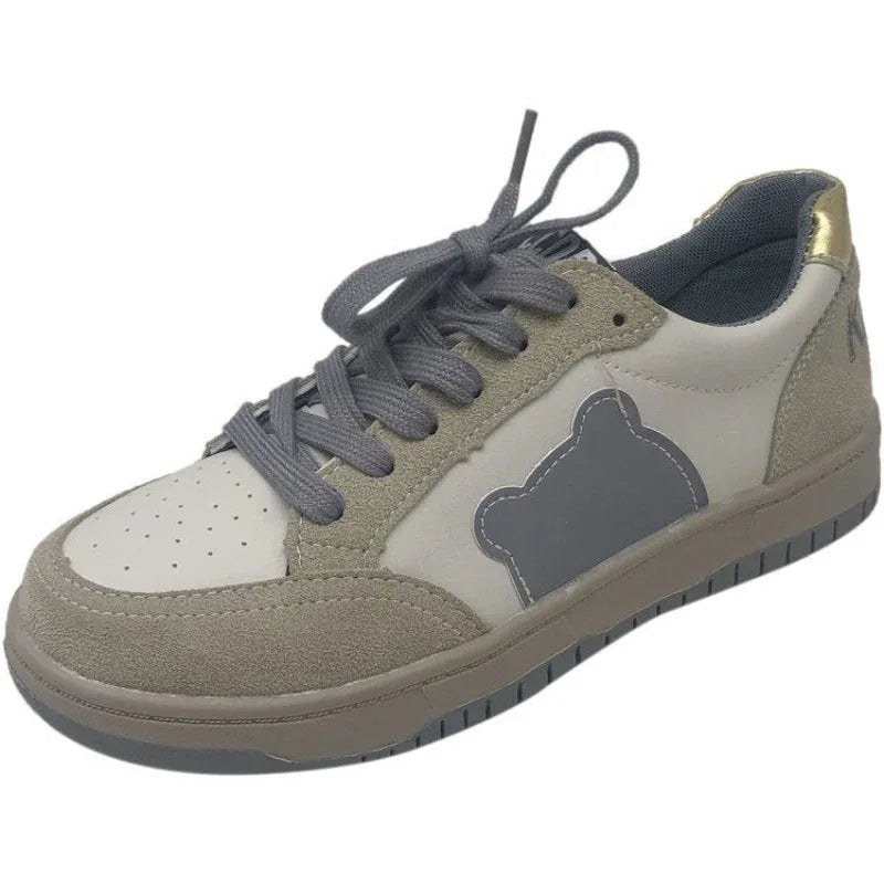 Frühlings-Damenschuhe Leder-Retro-Sneaker