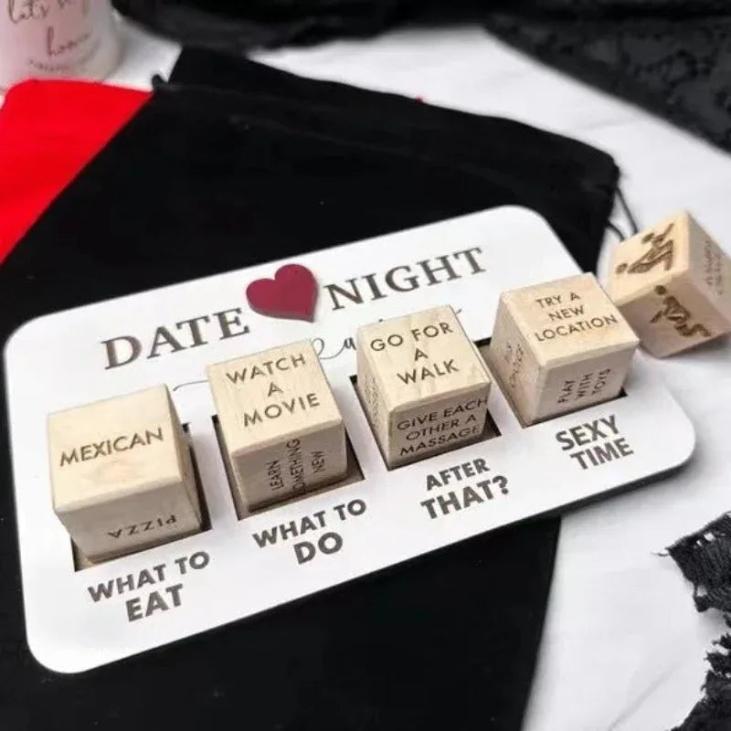 Hölzernes Date Night Würfelspiel für romantische Paare