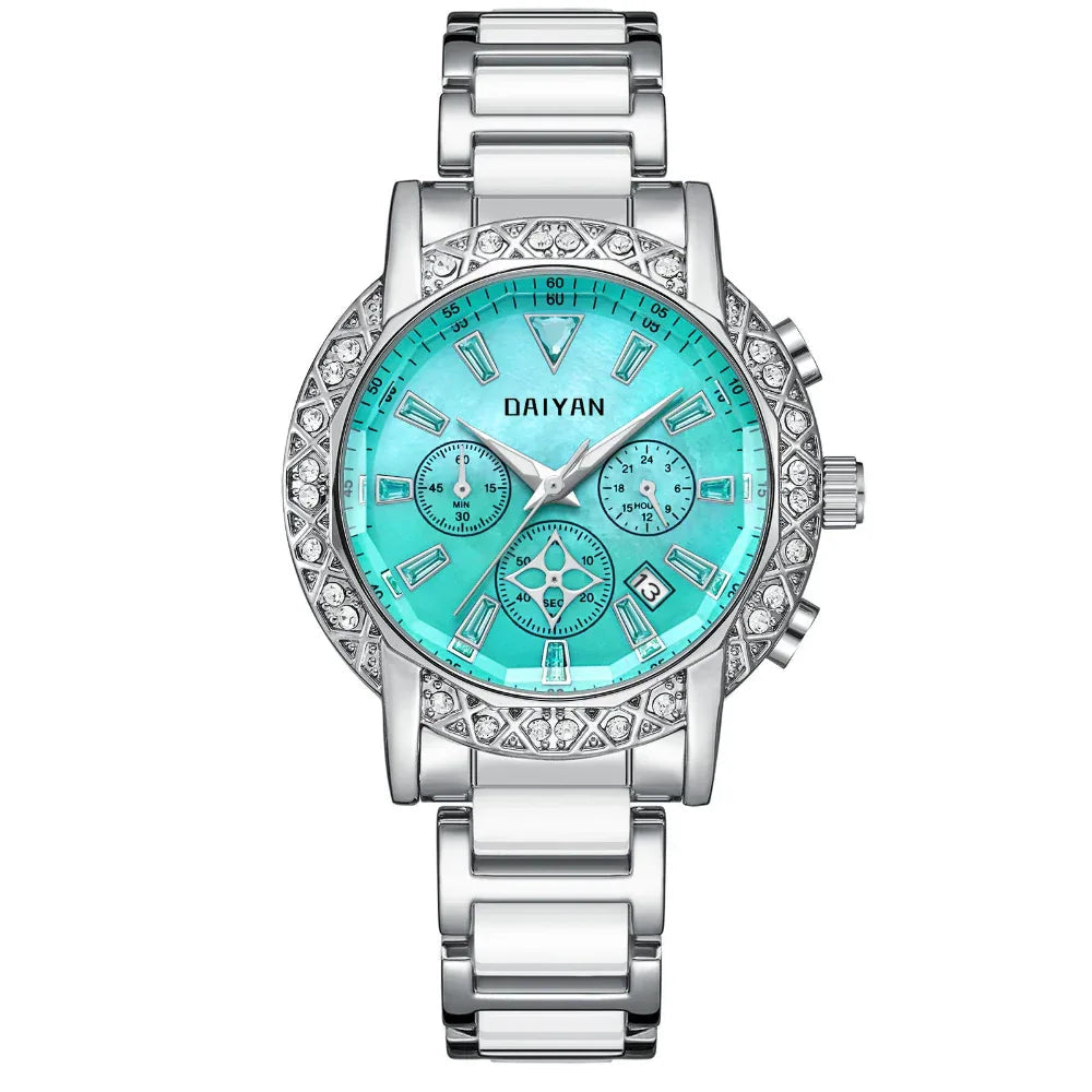 Montre femme multifonctionnelle étanche de luxe, en diamant, tendance et polyvalente, pour une déesse de fantaisie