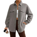 Veste polaire à revers et manches longues unie pour femme