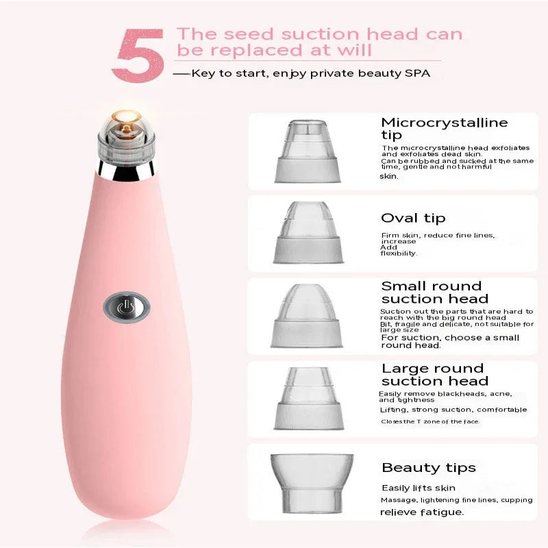 Instrument ergonomique de beauté pour le visage, éliminateur de points noirs et d'acné