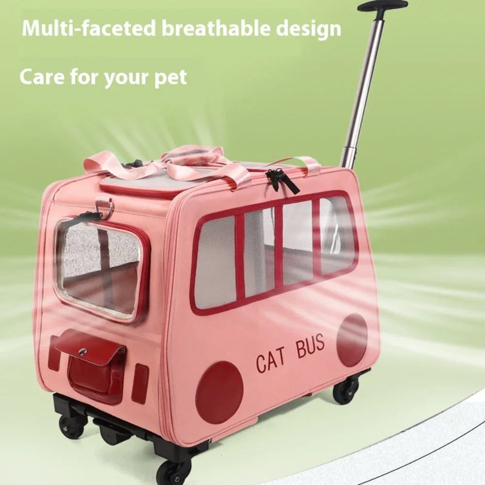 Sac de transport à roulettes polyvalent pour chat