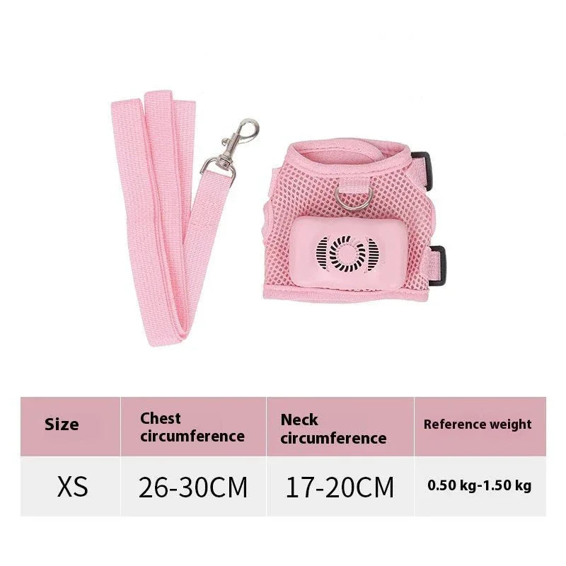 Harnais pour chien avec climatiseur électrique rafraîchissant et laisse de 120 cm, accessoires pour animaux de compagnie