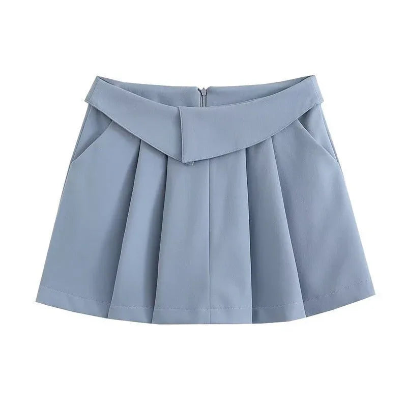 Jupe plissée taille haute style universitaire européen et américain