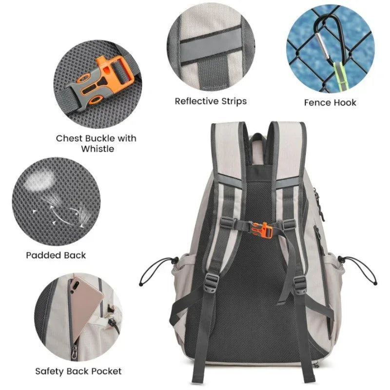 Grand sac à dos de tennis unisexe pour hommes et femmes avec capacité de 4 raquettes et compartiment à chaussures