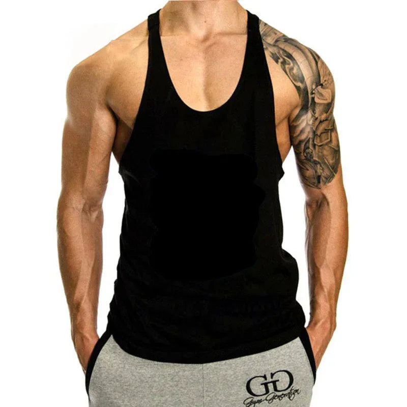 Gilet de sport ample et décontracté pour hommes - Débardeur respirant sans manches en forme de I