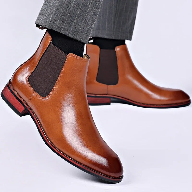 Bottes Chelsea Homme Respirantes à Bout Pointu pour l'Automne