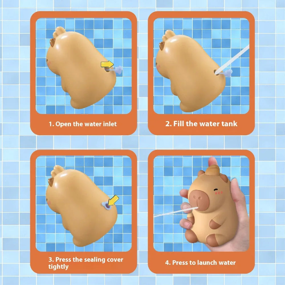 Pistolet à eau Capybara pour enfants, jouet de piscine ou de bain d'été en plein air