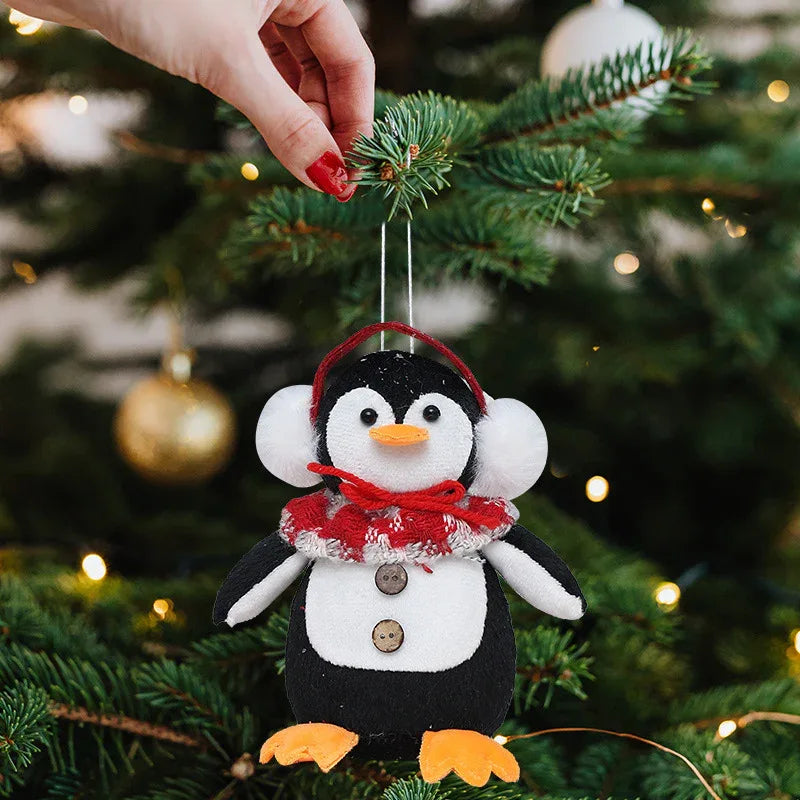 Décorations de Noël Petite poupée pingouin de Noël