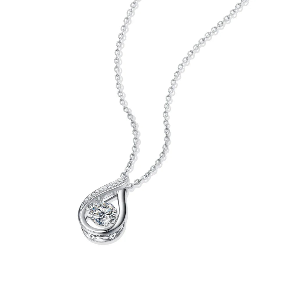 Collier en moissanite plaqué argent et platine pour femmes