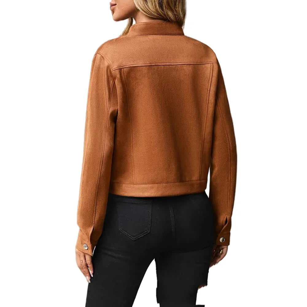 Veste courte décontractée d'automne pour femme
