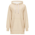 Sweat à capuche à manches longues et épaules fendues de couleur unie pour femme