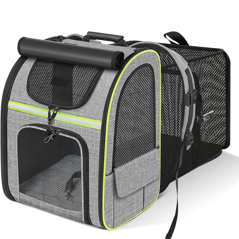 Erweiterbarer geräumiger atmungsaktiver Rucksack für Haustiere (Katze/Hund)