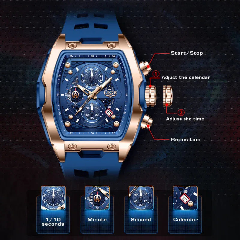 Montre à quartz pour hommes décontractée et tendance