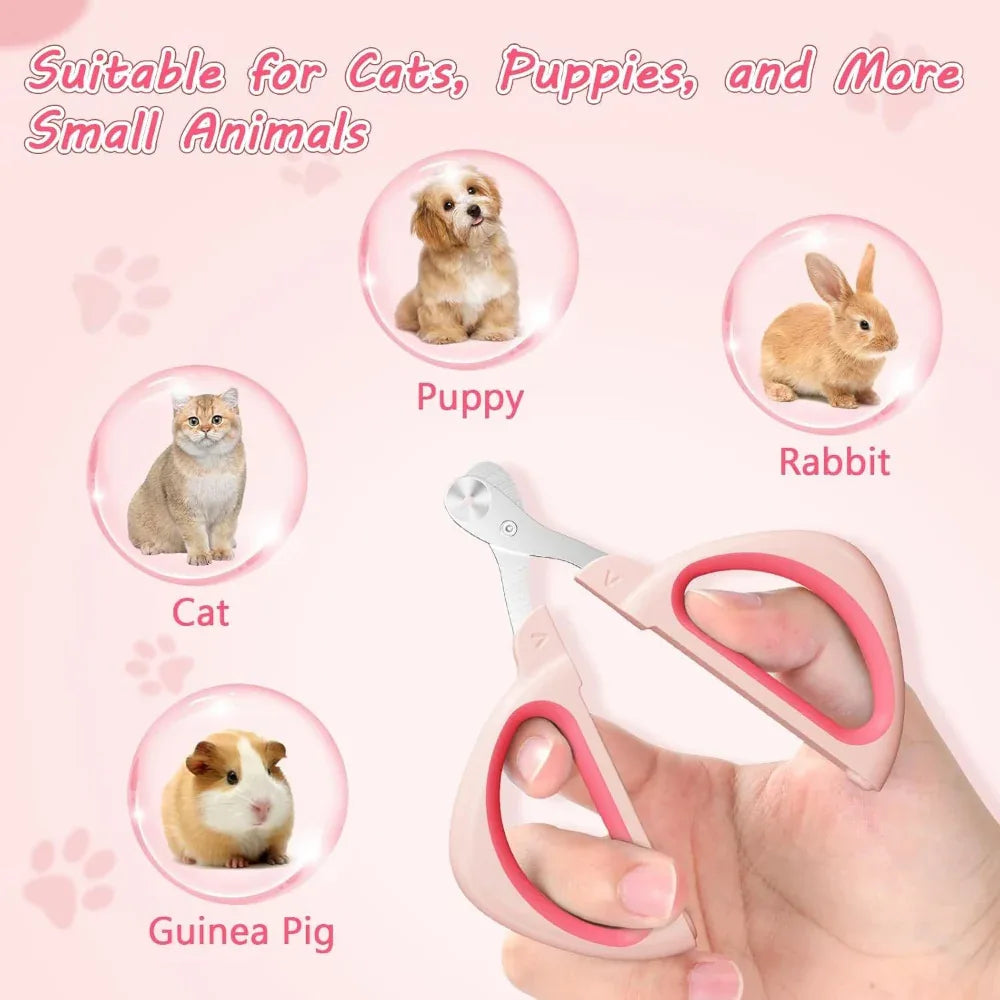 Coupe-ongles pour animaux de compagnie avec poignée antidérapante pour chats, chiens, lapins et cochons d'Inde