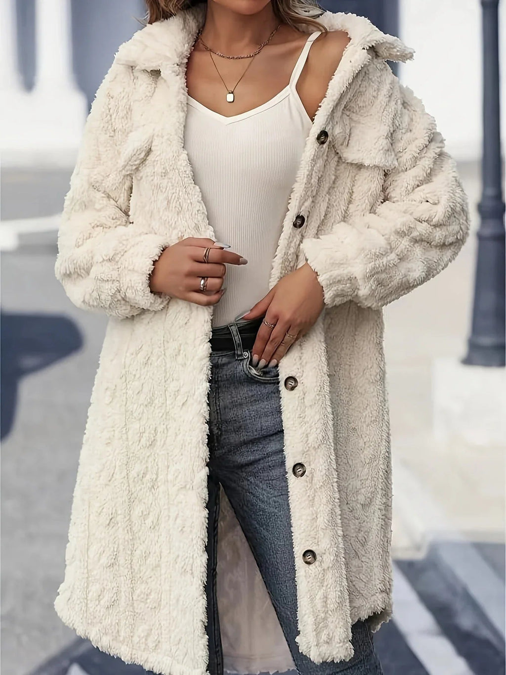 Manteau Long Décontracté Femme