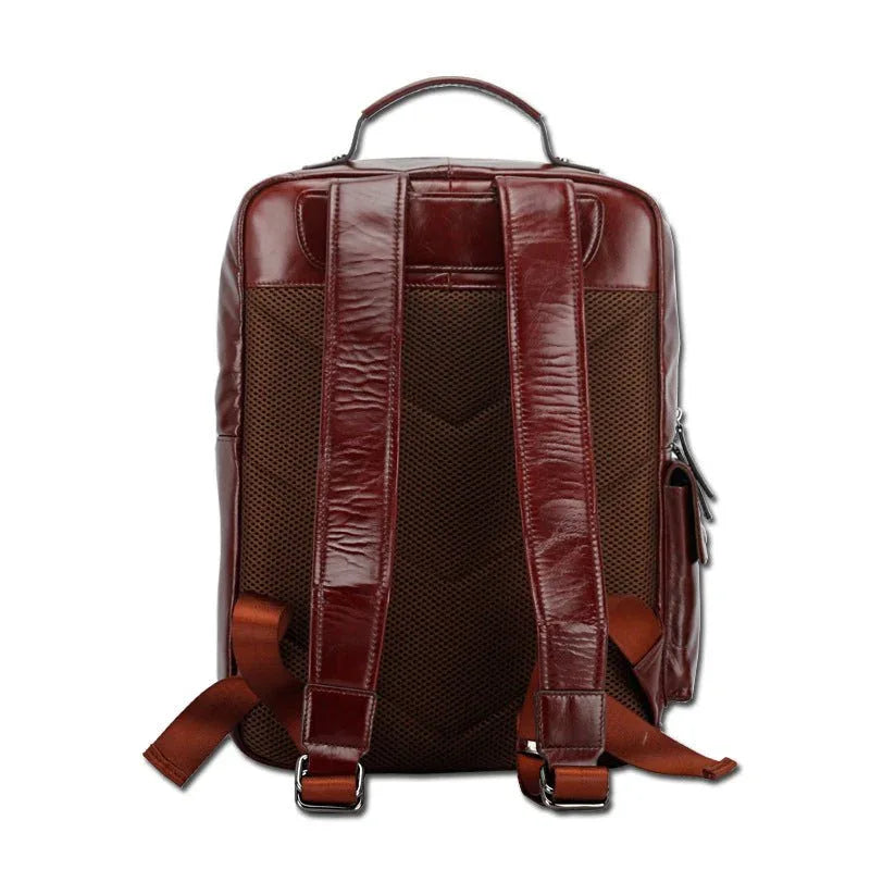 Sac à dos en cuir pour homme, grande capacité, à la mode