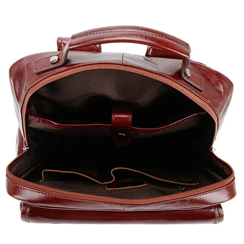 Sac à dos en cuir pour homme, grande capacité, à la mode