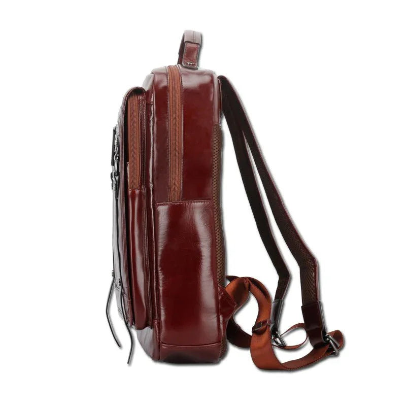 Sac à dos en cuir pour homme, grande capacité, à la mode