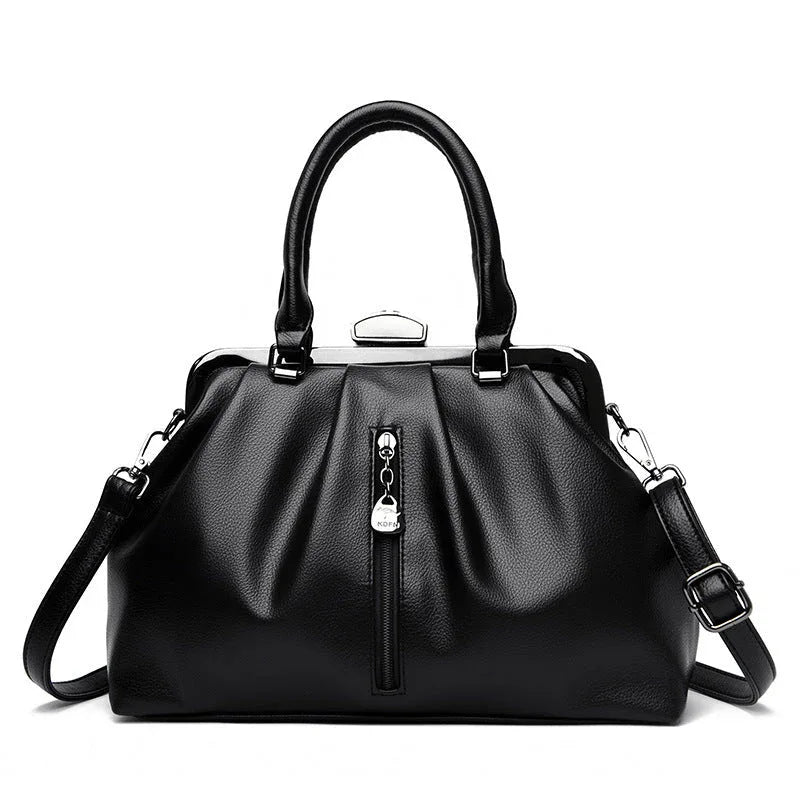Modische PU-Lederhandtasche mit einzigartigem Reißverschlusstaschendesign